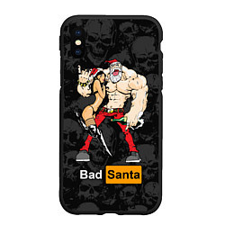 Чехол iPhone XS Max матовый Bad Santa and sexy girl, цвет: 3D-черный
