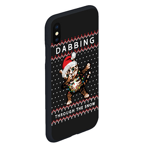 Чехол iPhone XS Max матовый Dabbing, through the snow, cat / 3D-Черный – фото 2