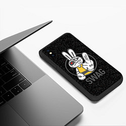 Чехол iPhone XS Max матовый SWAG, bad rabbit, merry Christmas, цвет: 3D-черный — фото 2