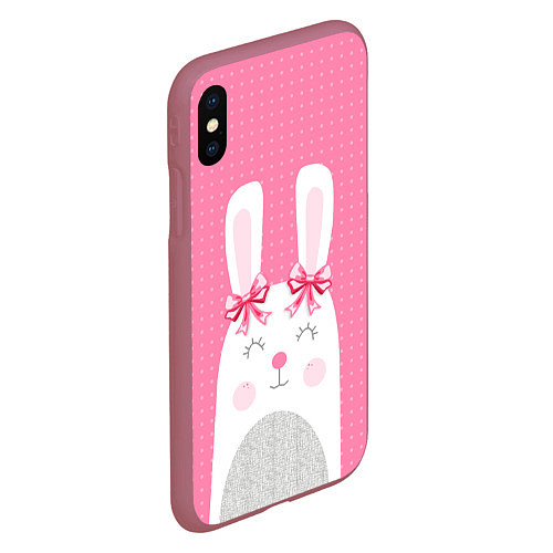 Чехол iPhone XS Max матовый Миссис кролик / 3D-Малиновый – фото 2