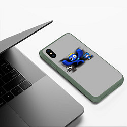 Чехол iPhone XS Max матовый Синий и Хагги Вагги, цвет: 3D-темно-зеленый — фото 2