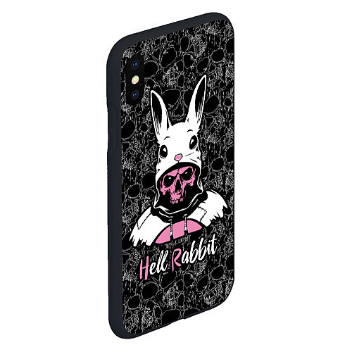 Чехол iPhone XS Max матовый Hell rabbit, year of the rabbit / 3D-Черный – фото 2