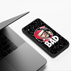 Чехол iPhone XS Max матовый Bad Santa Screw you, цвет: 3D-черный — фото 2