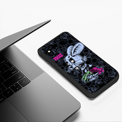 Чехол iPhone XS Max матовый XMAS Zombie rabbit with carrot, цвет: 3D-черный — фото 2