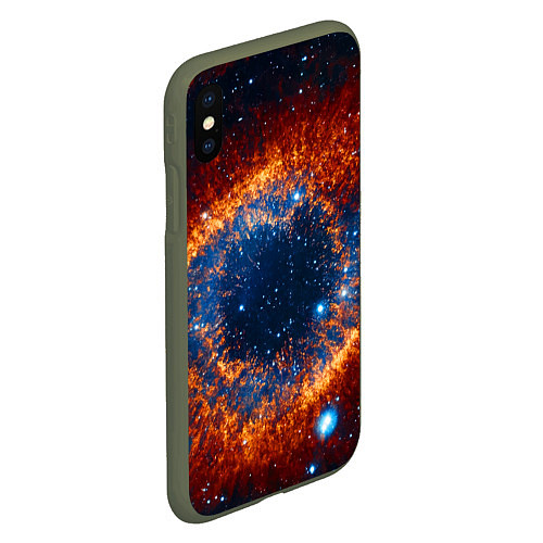 Чехол iPhone XS Max матовый Космическое галактическое око / 3D-Темно-зеленый – фото 2