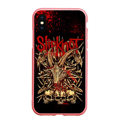 Чехол iPhone XS Max матовый Slipknot red black