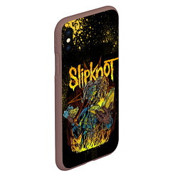 Чехол iPhone XS Max матовый Slipknot Yellow Monster, цвет: 3D-коричневый — фото 2