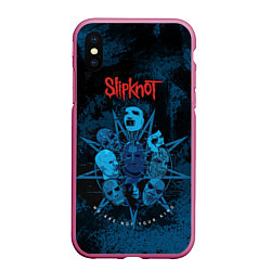 Чехол iPhone XS Max матовый Slipknot blue, цвет: 3D-малиновый