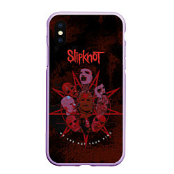 Чехол iPhone XS Max матовый Slipknot red satan, цвет: 3D-сиреневый