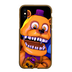 Чехол iPhone XS Max матовый Золотой Фредди, цвет: 3D-коричневый