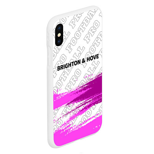 Чехол iPhone XS Max матовый Brighton pro football: символ сверху / 3D-Белый – фото 2