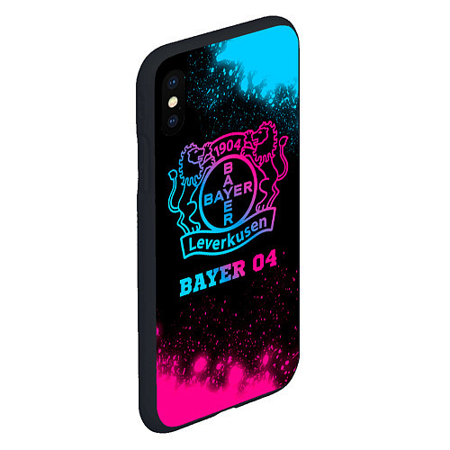 Чехол iPhone XS Max матовый Bayer 04 - neon gradient / 3D-Черный – фото 2