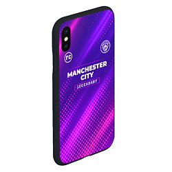 Чехол iPhone XS Max матовый Manchester City legendary sport grunge, цвет: 3D-черный — фото 2