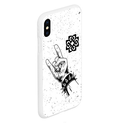 Чехол iPhone XS Max матовый Breaking Benjamin и рок символ / 3D-Белый – фото 2