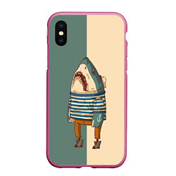 Чехол iPhone XS Max матовый Акула-моряк