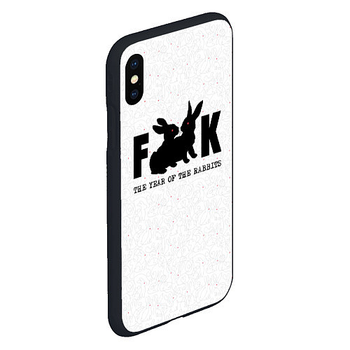 Чехол iPhone XS Max матовый Fuck The Year of the Rabbit / 3D-Черный – фото 2