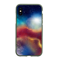 Чехол iPhone XS Max матовый Многогранное космическое пространство - яркая звез