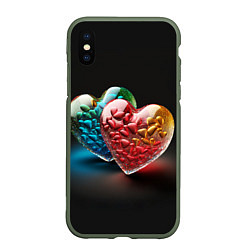 Чехол iPhone XS Max матовый Сердечки для влюблённых