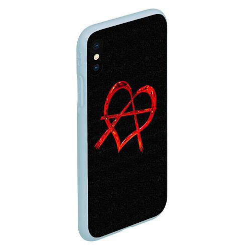 Чехол iPhone XS Max матовый Сердце анархиста / 3D-Голубой – фото 2