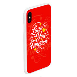 Чехол iPhone XS Max матовый Love you forever - hearts, patterns, цвет: 3D-белый — фото 2