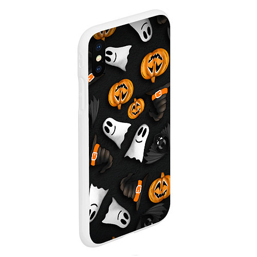 Чехол iPhone XS Max матовый Halloween 31 окт / 3D-Белый – фото 2