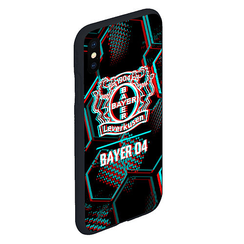 Чехол iPhone XS Max матовый Bayer 04 FC в стиле glitch на темном фоне / 3D-Черный – фото 2