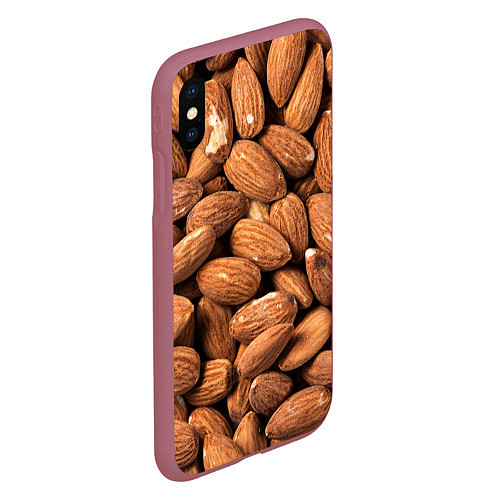 Чехол iPhone XS Max матовый Миндальные орешки / 3D-Малиновый – фото 2