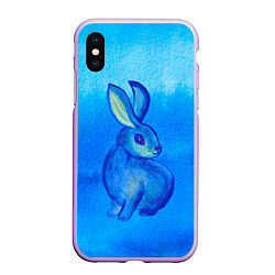 Чехол iPhone XS Max матовый Водяной кролик символ 2023, цвет: 3D-сиреневый