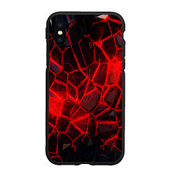 Чехол iPhone XS Max матовый Кристаллы в красных нитях