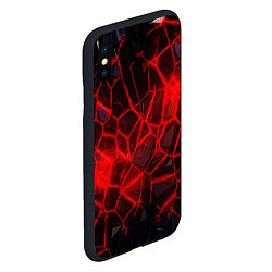 Чехол iPhone XS Max матовый Кристаллы в красных нитях, цвет: 3D-черный — фото 2