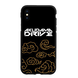 Чехол iPhone XS Max матовый Akudama Drive anime clouds, цвет: 3D-черный