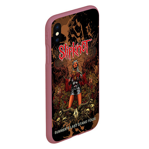 Чехол iPhone XS Max матовый Slipknot satan girl / 3D-Малиновый – фото 2