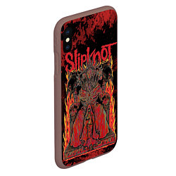 Чехол iPhone XS Max матовый Slipknot black and red, цвет: 3D-коричневый — фото 2