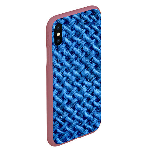 Чехол iPhone XS Max матовый Грубая вязка - Fashion 2099 / 3D-Малиновый – фото 2