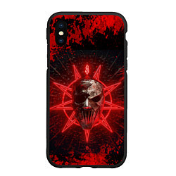 Чехол iPhone XS Max матовый Slipknot red satan star
