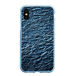 Чехол iPhone XS Max матовый Текстура мятой цветной бумаги, цвет: 3D-голубой