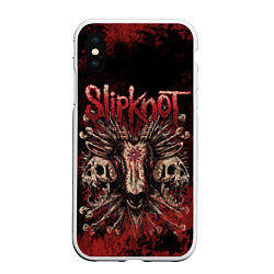 Чехол iPhone XS Max матовый Horror Slipknot, цвет: 3D-белый