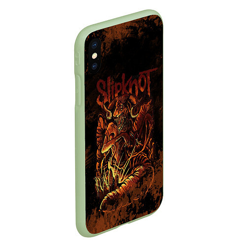 Чехол iPhone XS Max матовый Slipknot Dragon / 3D-Салатовый – фото 2