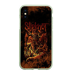 Чехол iPhone XS Max матовый Slipknot Dragon, цвет: 3D-салатовый