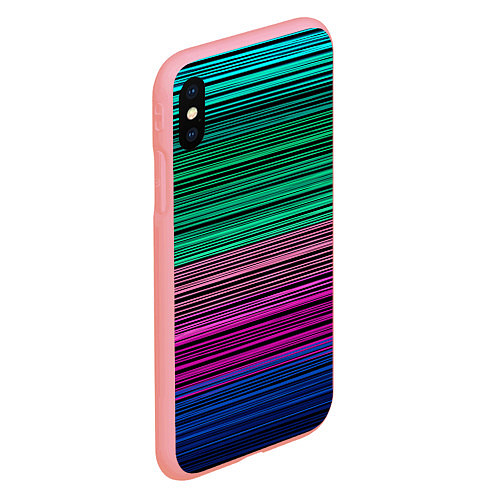 Чехол iPhone XS Max матовый Разноцветные неоновые шелковые нити / 3D-Баблгам – фото 2