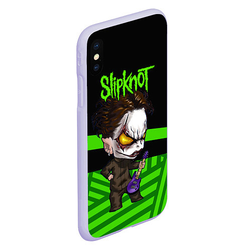 Чехол iPhone XS Max матовый Slipknot dark green / 3D-Светло-сиреневый – фото 2