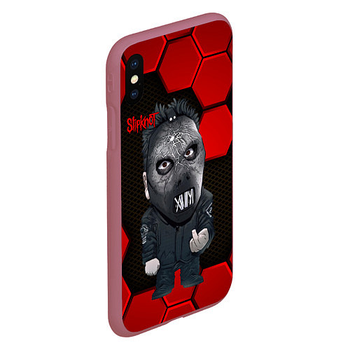 Чехол iPhone XS Max матовый Slipknot объемные плиты / 3D-Малиновый – фото 2