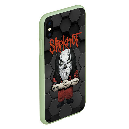 Чехол iPhone XS Max матовый Slipknot seven art / 3D-Салатовый – фото 2