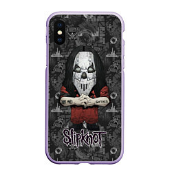 Чехол iPhone XS Max матовый Slipknot серый абстрактный фон