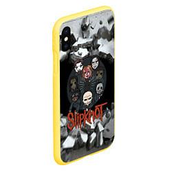 Чехол iPhone XS Max матовый Slipknot объемные плиты black, цвет: 3D-желтый — фото 2