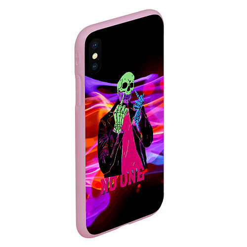 Чехол iPhone XS Max матовый Никто - Skull - Flame / 3D-Розовый – фото 2