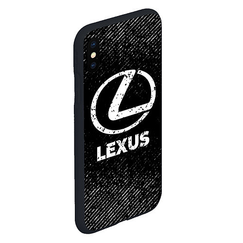 Чехол iPhone XS Max матовый Lexus с потертостями на темном фоне / 3D-Черный – фото 2