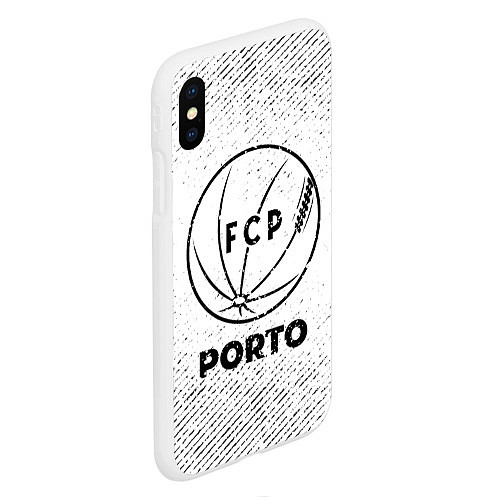 Чехол iPhone XS Max матовый Porto с потертостями на светлом фоне / 3D-Белый – фото 2