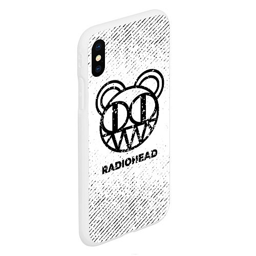 Чехол iPhone XS Max матовый Radiohead с потертостями на светлом фоне / 3D-Белый – фото 2