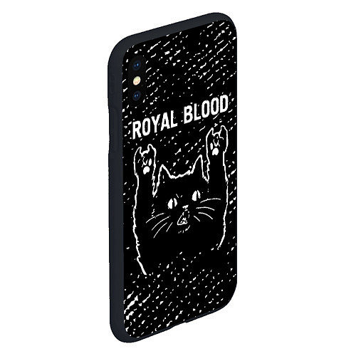 Чехол iPhone XS Max матовый Группа Royal Blood и рок кот / 3D-Черный – фото 2